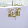 Sumerain Tub Wall Mount Clawfoot Bathtub Faucet Two Cross Handles Brushed Gold with High Flow - 2 of 4