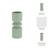 Ceramic Boho Decorative Vase - Modern Textured Design Flower Holder for Home, Office, Bedroom, Living Room - 3 of 4
