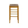 29" Boraam Industries Rush Seat Barstool - Oak: Solid Hardwood, Handwoven Seat, No Assembly Required - 3 of 4