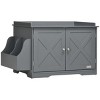 33'' Farmhouse Cat Litter Box Furniture Hidden Enclosure,Large Covered Litter Cabinet with Magnetic Doors And Shelves-LAOTIES - 4 of 4
