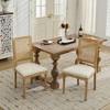 Grungis Linen Armless Kitchen Chair Set of 2,Upholstered Dining Chairs with Square Rattan Backrest for Dining Room,Kitchen - 4 of 4