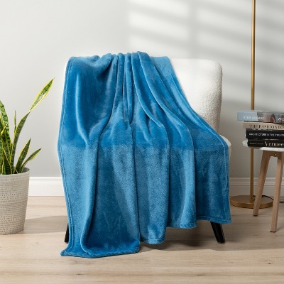 Turquoise Twin Size Fleece Flannel Throw Blanket