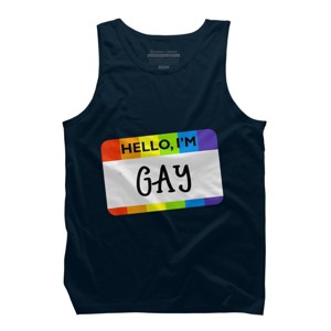 Adult Design By Humans Hello I'm Name Tag Rainbow Pride By MINHMINH Tank Top - 1 of 2