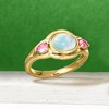 Ross-Simons Ethiopian Opal and 0.40 ct. t.w. Pink Tourmaline Ring in 18kt Gold Over Sterling - 4 of 4