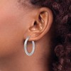 Black Bow Jewelry 3mm Textured Round Hoops in Sterling Silver, 26mm (1 in) - 3 of 4