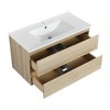 ChicFurnit 36 Inch Bathroom Vanity Modern Vanity with Sleek Design and Ample Storage for Bathroom Space, Brown, 35.9”*18.3”*20.5" - 4 of 4