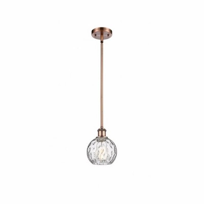 Athens Water Glass - 1 Light Mini Pendant In Industrial Style-8 Inches Tall and 6 Inches Wide