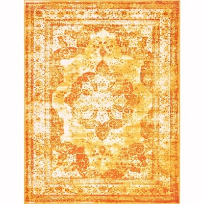 Salle Garnier Vivid Orange Rectangular Easy-Care Rug