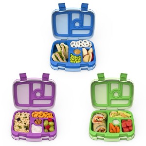 Bentgo Kids' 3pk Bento Lunch Box Set - Blue/Green/Purple - 1 of 4