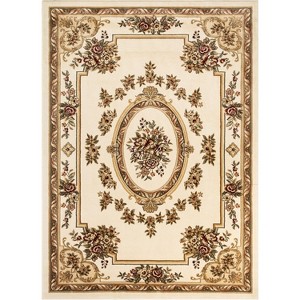 Well Woven Pastoral Medallion French European Floral Formal Traditional Modern Classic Thick Soft Area Rug - 1 of 4