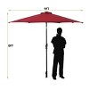 Tangkula 9' Outdoor Patio Umbrella Offset w/LED Light No Base Beige/Burgundy/Tan - 3 of 4