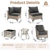 XIZZI 8PCS Furniture Set, Modular Sectional Sofa with Swivel Rocking Chairs and Side Table, Outside Coversation Set with Solar Coffee Table - 4 of 4