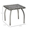 FONTOI End Tables Small Square Wicker All-Weather Table for Garden Backyard Compact Patio Furniture for Outdoor Spaces, Gray, 18.91"*18.91"*4.33" - 4 of 4