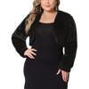 Agnes Orinda Women's Plus Size Trendy Faux Fur Warm Open Front Lightweight Cropped Shrugs - 2 of 4