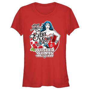 Juniors Womens Wonder Woman Every Mom is Wonder Woman T-Shirt - 1 of 4