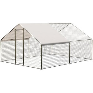 Acekool Large Metal Chicken Coop, Heavy Duty Walk-In Poultry Cage with Waterproof & UV Cover, Rabbit Duck House - 1 of 4
