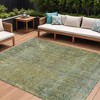 HomeRoots 10' X 14' Green And Ivory Abstract Washable Indoor Outdoor Area Rug - 2 of 3