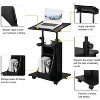 VINGLI Podium Stand, Portable Presentation Podium, Height Adjustable Church Lecture, Reading or Laptop Desk with Edge Stopper, Black - 3 of 4