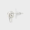 Silver Plated Glass Pearl Post Earring Set 2pc - A New Day™ Silver - 3 of 3