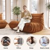 SYFERLORY Soft Beanbag Chair Set of 2，Bean Bag Chairs for Teens with High-Resilience Foam, Non-Slip Base Floor Lounge Sofa,Living Room, Orange - 4 of 4