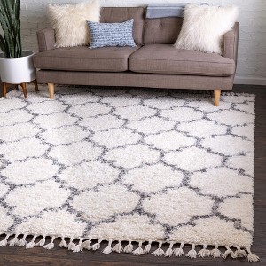 Unique Loom    Hygge Shag Trellis Area Rug - 1 of 4