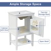 SEVOBAL Bathroom Vanities 20 Inch Bathroom Vanity with Sink and Storage Rack for Bathroom, White, 20"*15.5"*33.5" - 3 of 4
