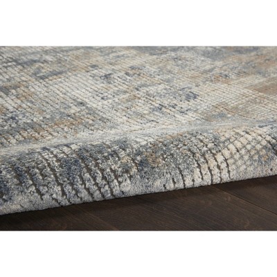 Concerto Blue and Beige Abstract Synthetic 5'3" x 7'3" Area Rug