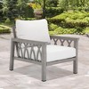 COWLOWN Outdoor Aluminum Armchair with Cushion, All-Weather Single Patio Sofa Chair for Garden, Balcony, or Porch - 2 of 4