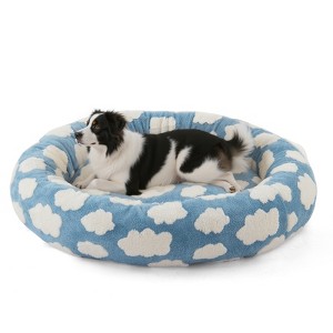 JOEJOY Dog Beds Large Sized Dog - Washable Furry Pet Beds, Rabbit Fur Leopard Print Square Bed, Orthopedic Beds with Removable Zipper Cover - 1 of 3