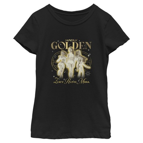 KPop Demon Hunters Girls KPop Demon Hunters Huntrix The Golden Girls T Shirt - Black - Small