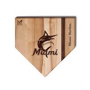 MLB 12-Inch Wooden Home Plate Cutting Board, Miami Marlins - 1 of 2