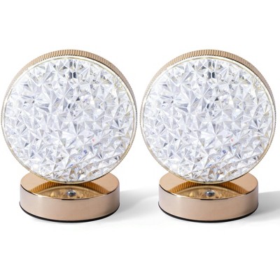 Bell + Howell Lenox Table Lamp 2 Pack Round Small Cordless Touch LED Rechargeable
