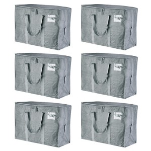 Unique Bargains Extra Large Moving Bags with Reinforced Handle Underbed Storage Tote 6 Pcs - 1 of 4