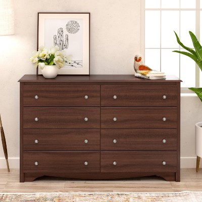 Cherry Monterey Double Dresser with 8 Deep Drawers and Roller System