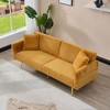 TiramisuBest 79 inch corduroy sofa bed, foldable double sofa bed with folding armrests, suitable for living rooms and small spaces,Green - 2 of 4