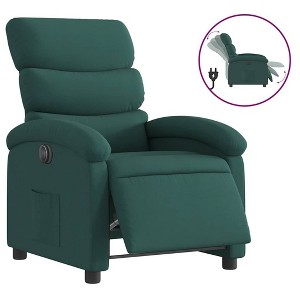 vidaXL Electric Recliner Chair for Elderly - Adjustable Fabric Armchair, Dark Green, with Motorized Tilt, Comfort Padding, Side Pocket - 1 of 4