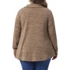 Women's Plus Size Cowl Neck Button Long Sleeve Pockets Casual Soft Tunic Blouse - Agnes Orinda - 4 of 4