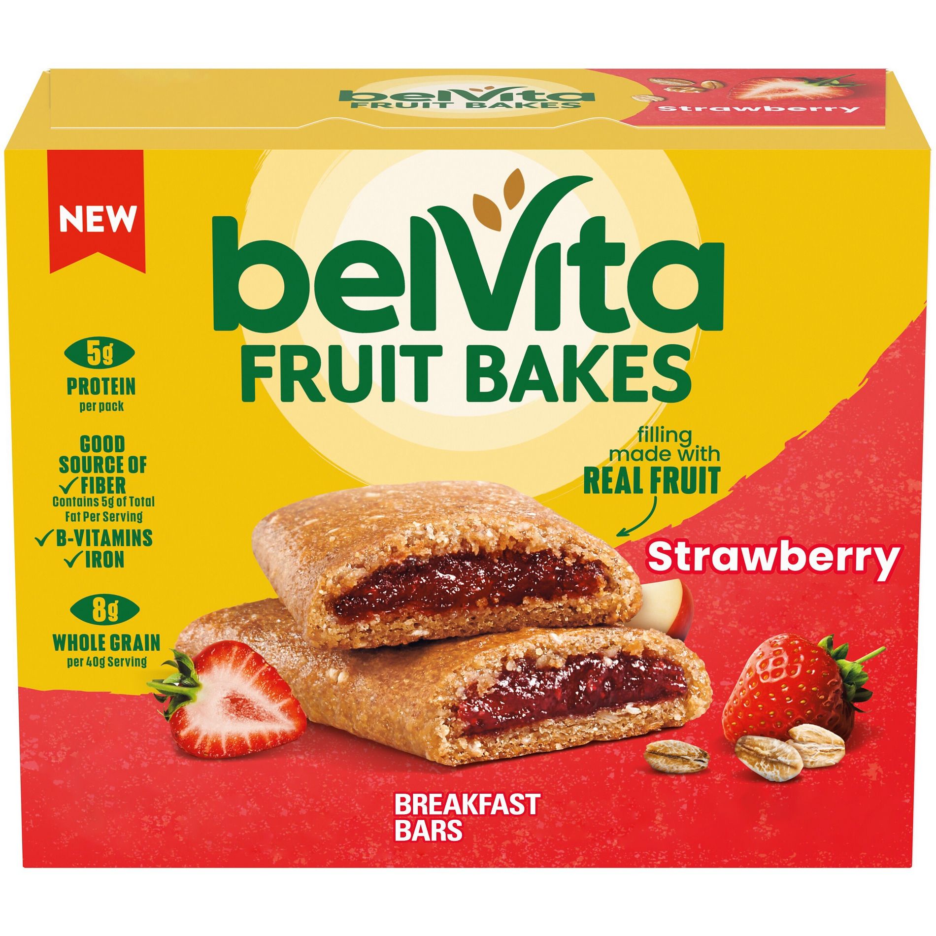 BelVita Fruit Bakes Strawberry Soft Baked Breakfast Bars - 7.05oz/5pk