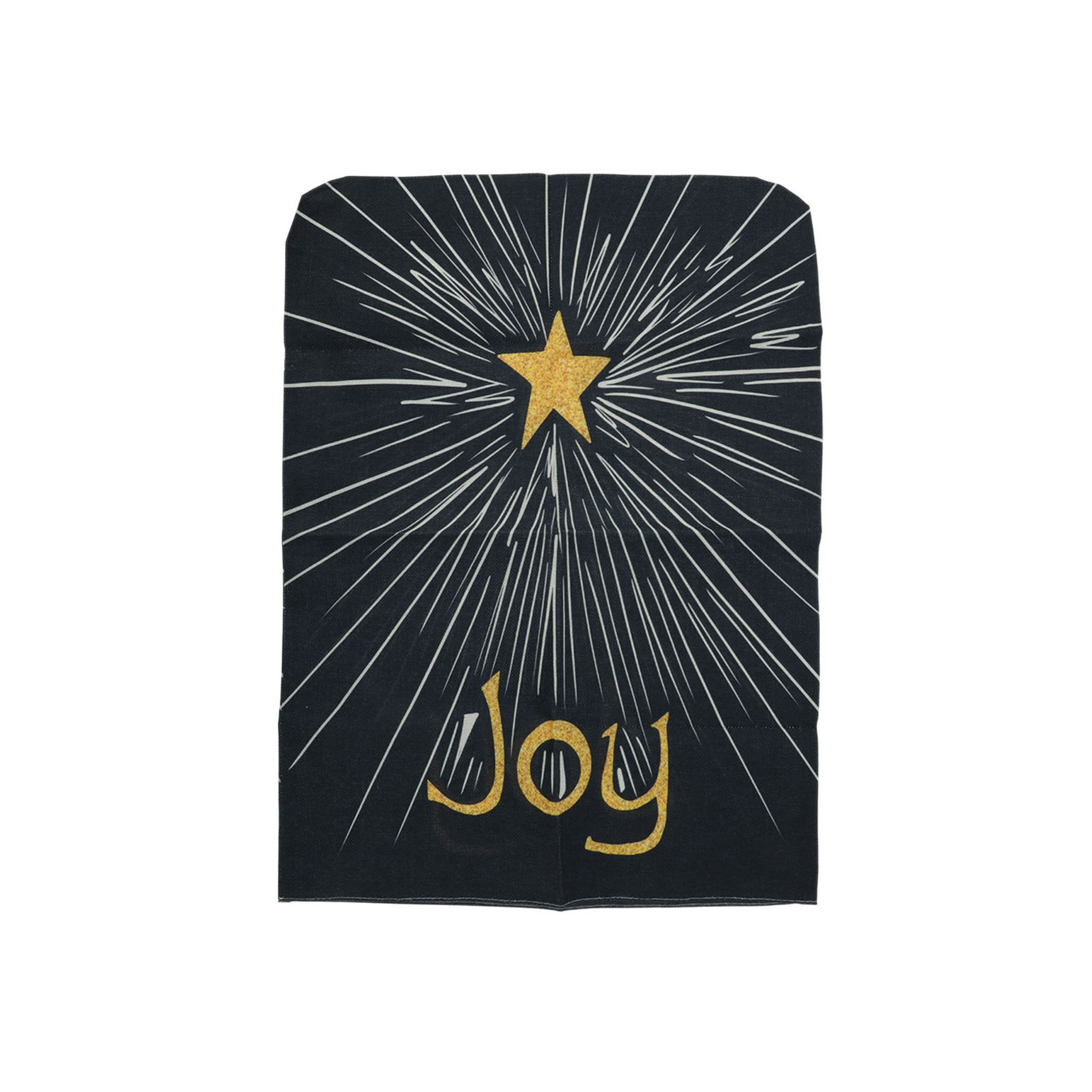 Unique Bargains Dining Chair Slipcovers Faux Linen Black 22.44"x18.11" 1 Pc Joy Letter