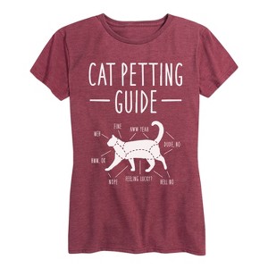 Women's - Instant Message - Cat Petting Guide Short Sleeve Graphic T-Shirt - 1 of 4