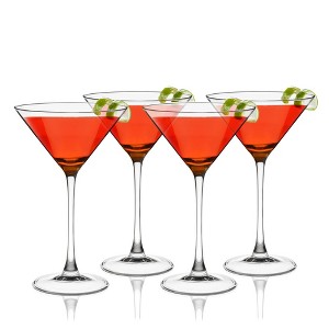 True Manhattan Martini Glass, Crystal Cocktail Coupes, Clear Glass, Cocktail glass set, Dishwasher Safe, Holds 12 oz., Set of 4 - 1 of 4