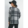 Hello Miz Women's  Plaid Long Sleeve Crewneck Maternity Top - 3 of 4