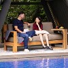 Cambridge Casual Logan Teak Wood Outdoor Sofa with Sunbrella Cast Shale Cushion: Weather-Resistant, 3-Seater Patio Furniture - 4 of 4