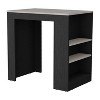 APRILSOUL Kitchen Island with 3-Side Shelves, Wengue/Ibiza Marble Top, Dining and Prep Station - 3 of 4