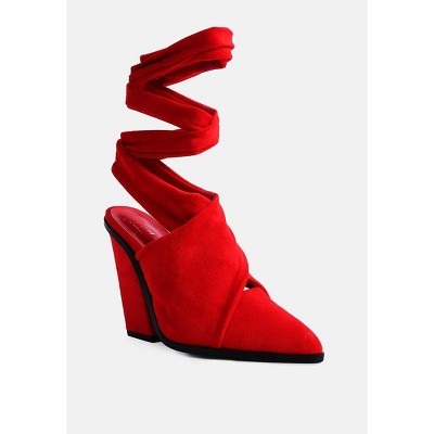 Mama Fav Lace Up Block Heel Women Mules