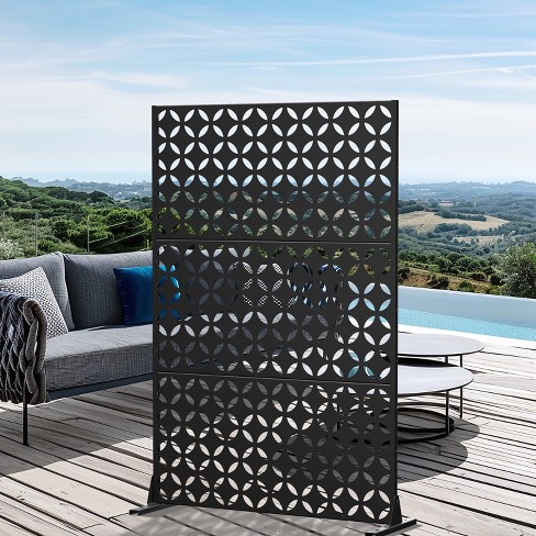 Neutypechic Metal Outdoor Privacy Screen Freestanding Garden Privacy 