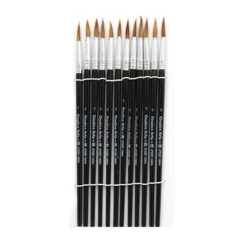 Charles Leonard Water Color Brushes, Pointed, #7, 3/4", Camel Hair, Pack of 12