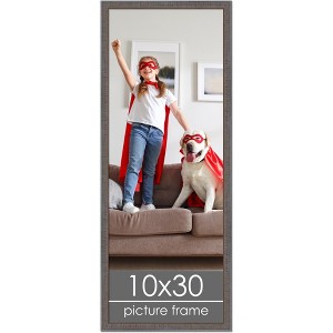 PosterPalooza | Panoramic Textured Grey Picture Frame - UV Acrylic, Foam Board Backing, Hanging Hardware - 1 of 4