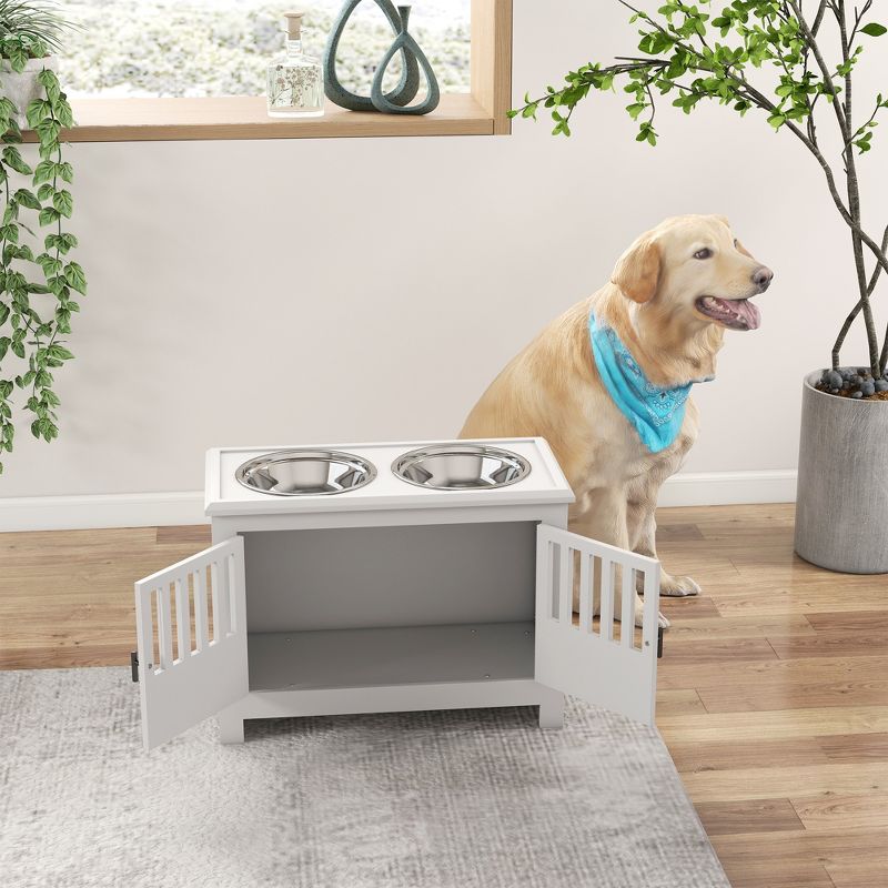 PawHut Large Elevated Dog Bowls with Storage Cabinet Containing Large 37L Capacity, Raised Dog Bowl Stand Pet Food Bowl Dog Feeding Station, 5 of 7