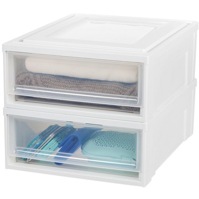 Modular Clear Plastic Stackable Storage Box Drawer 20"x14"